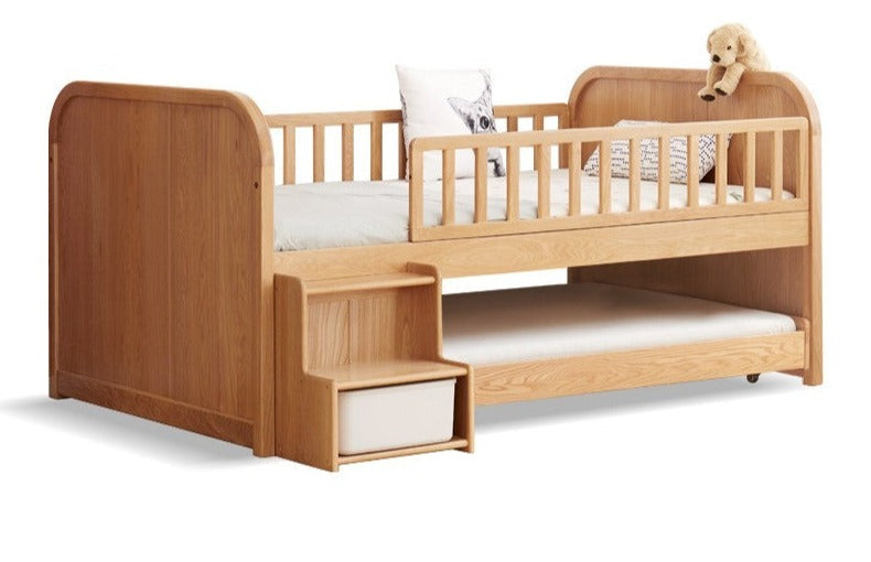 Oak solid wood Multi-function wide storage box bed<