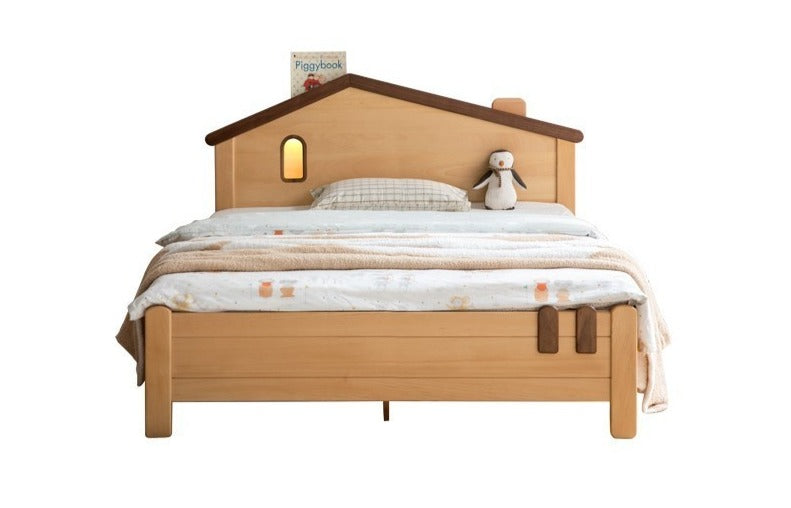 Beech, Poplar, Little House Kids Bed with 15min Delay Turning Off the Lights<