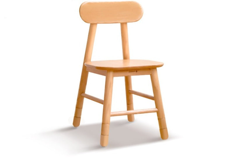 Adjustable 3 heights oak solid wood children's chair"
