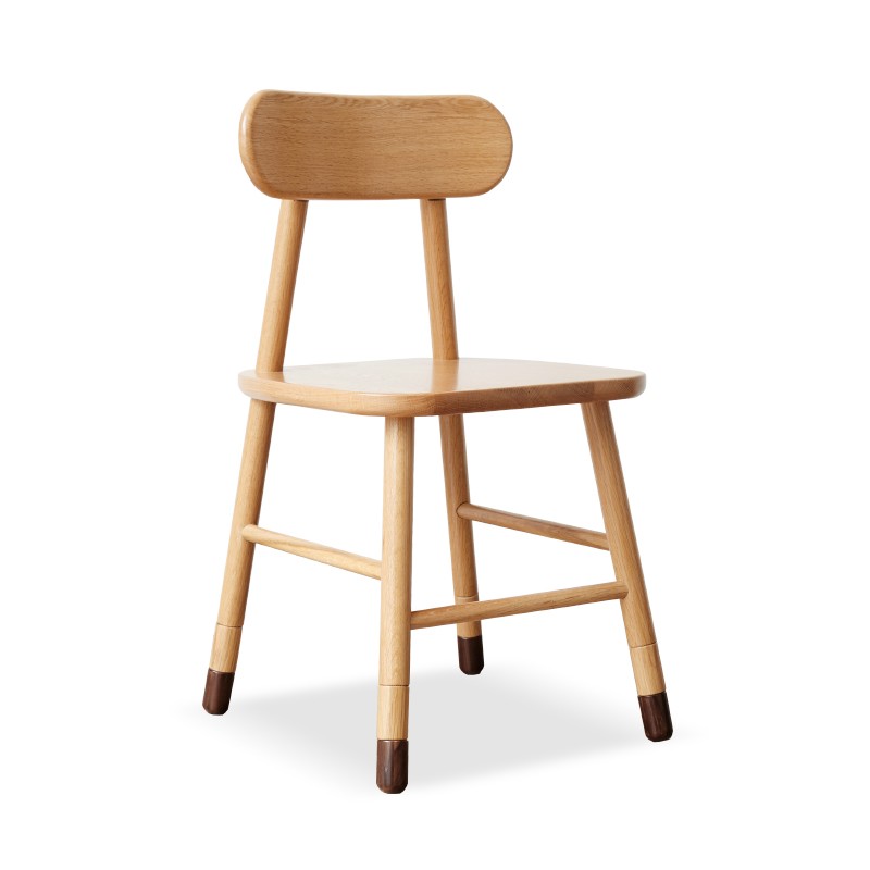 Adjustable 3 heights oak solid wood children's chair"