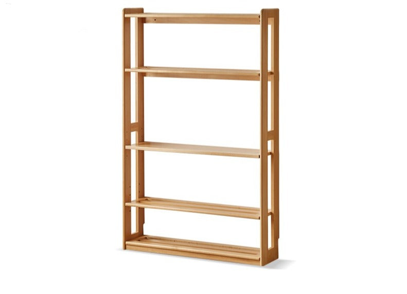 Beech, Oak Solid Wood Floor-To-Ceiling Bookshelf, Toy Storage