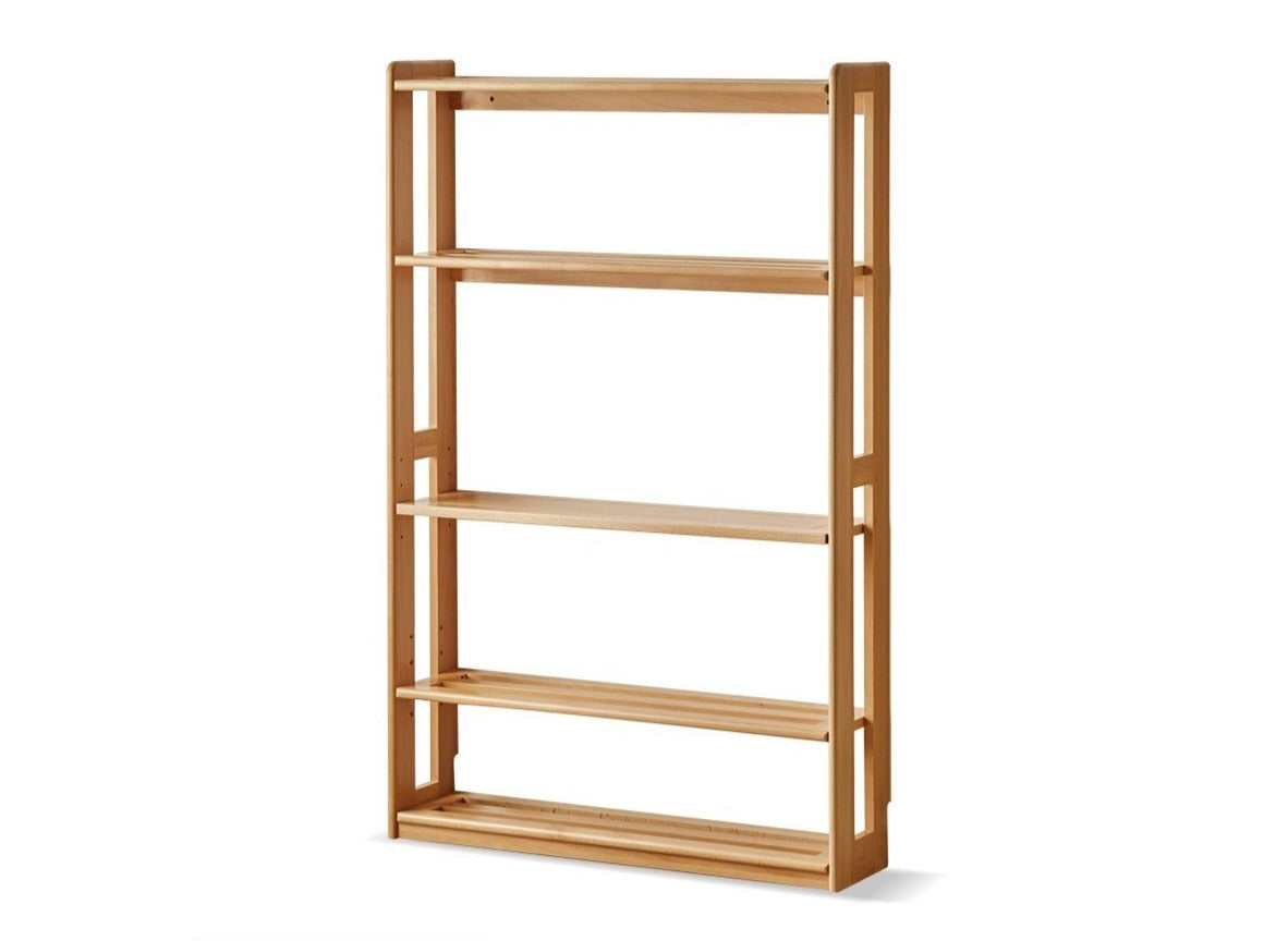 Beech, Oak Solid Wood Floor-To-Ceiling Bookshelf, Toy Storage