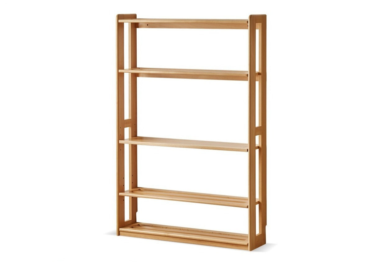 Beech, Oak Solid Wood Floor-To-Ceiling Bookshelf, Toy Storage