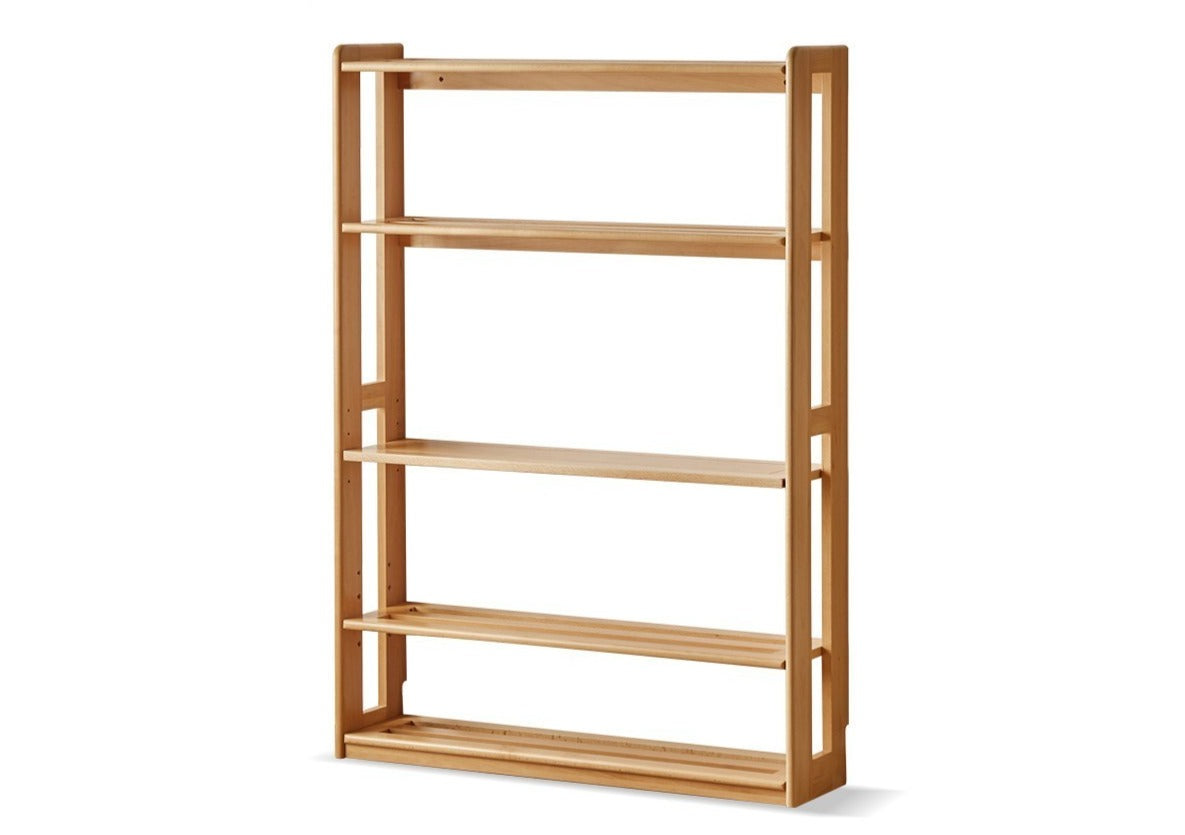 Beech, Oak Solid Wood Floor-To-Ceiling Bookshelf, Toy Storage