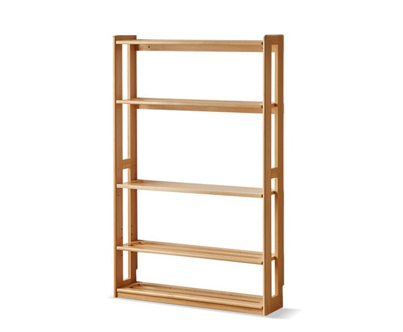 Beech, Oak Solid Wood Floor-To-Ceiling Bookshelf, Toy Storage