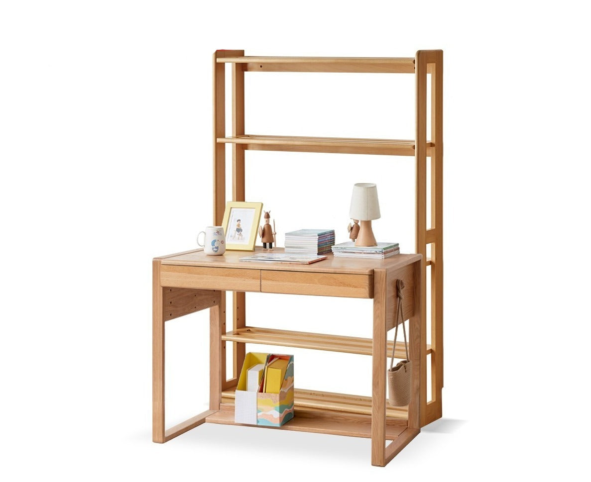 Beech, Oak Solid Wood Floor-To-Ceiling Bookshelf, Toy Storage