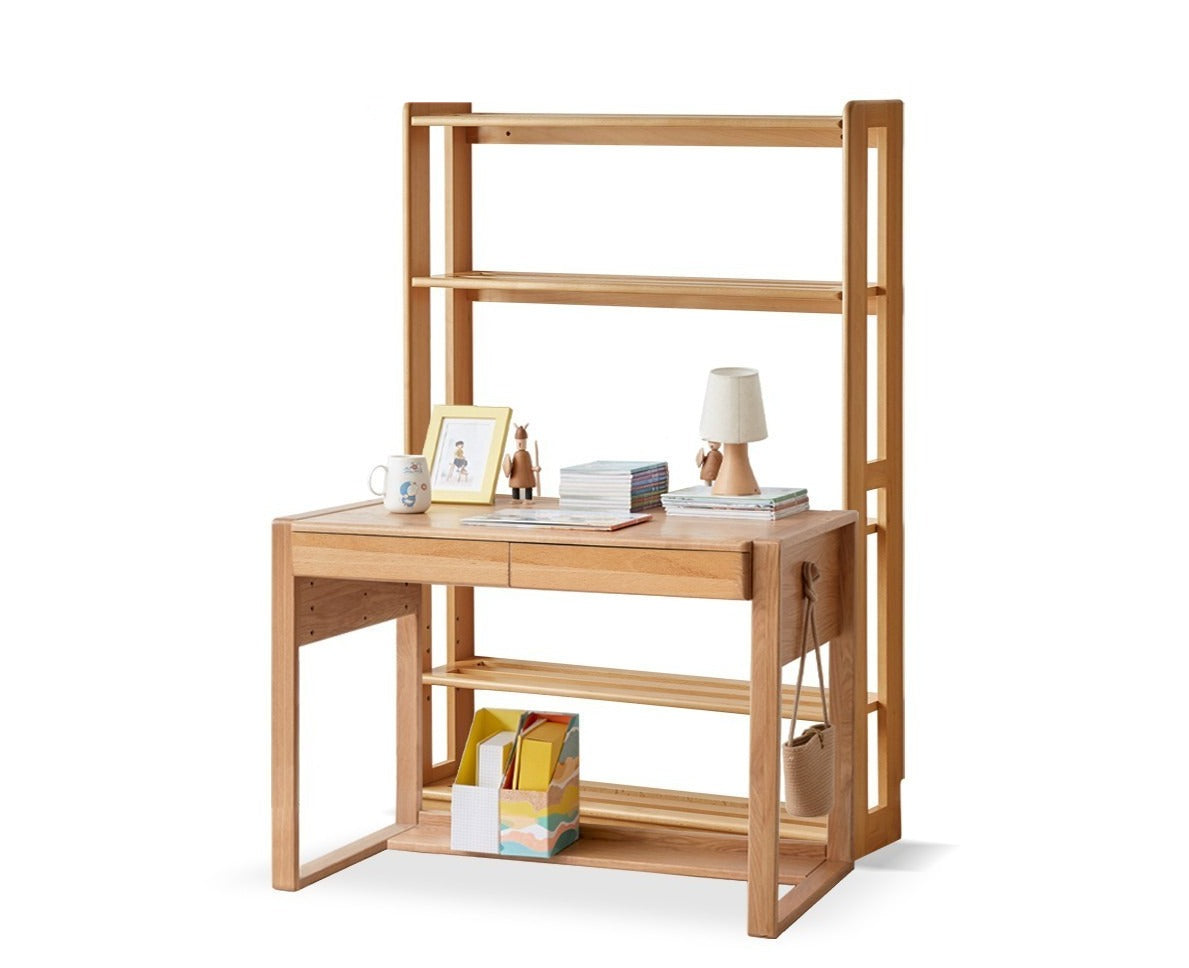 Beech, Oak Solid Wood Floor-To-Ceiling Bookshelf, Toy Storage