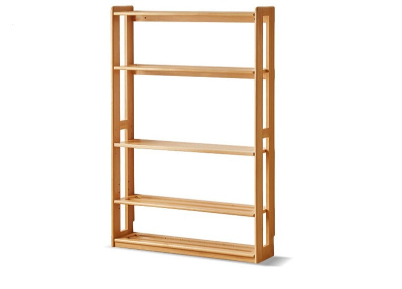Beech, Oak Solid Wood Floor-To-Ceiling Bookshelf, Toy Storage