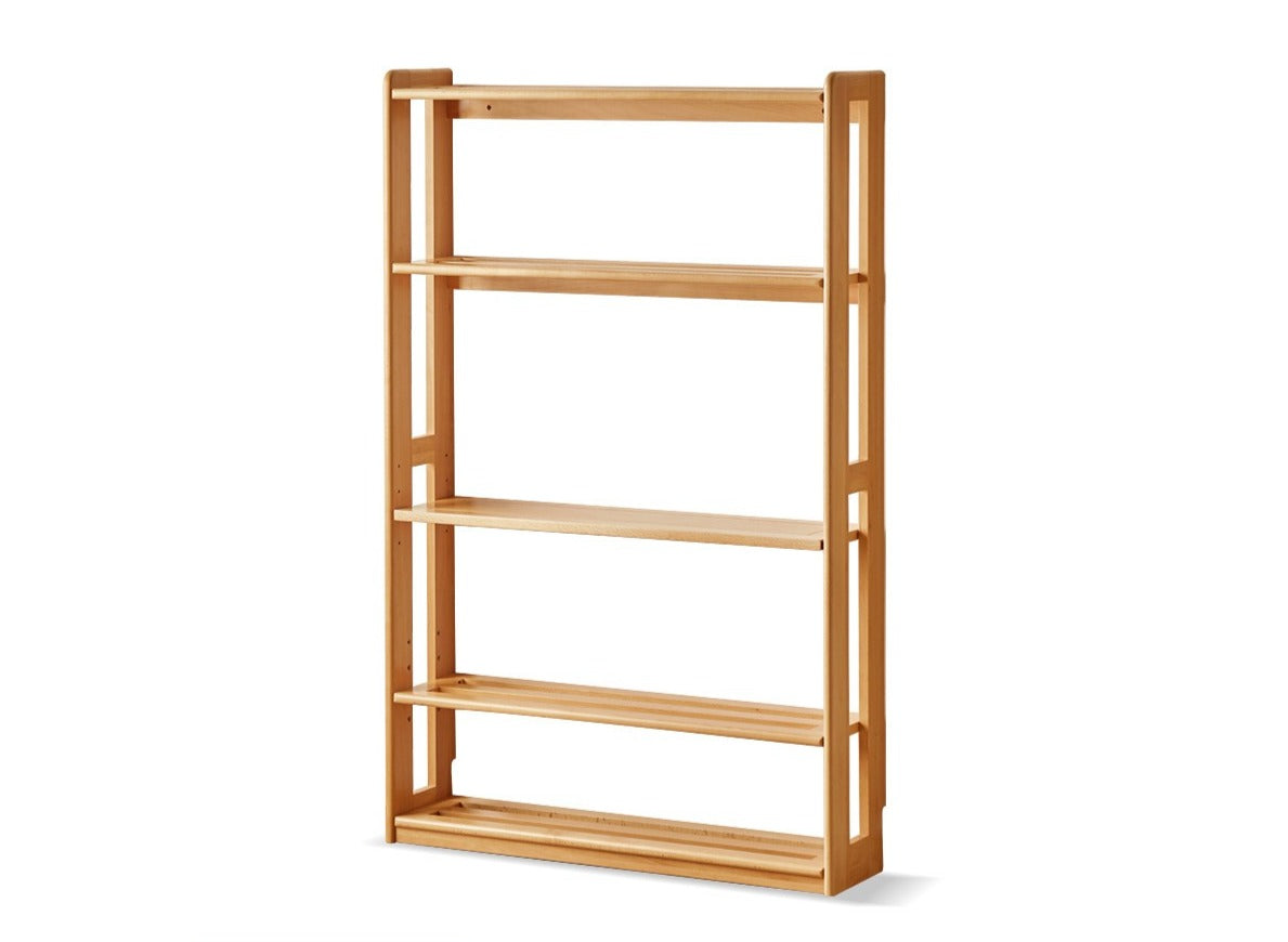 Beech, Oak Solid Wood Floor-To-Ceiling Bookshelf, Toy Storage