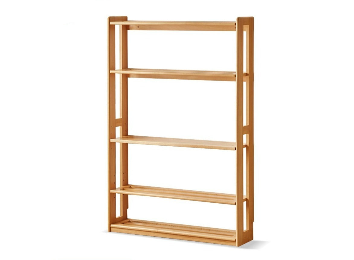 Beech, Oak Solid Wood Floor-To-Ceiling Bookshelf, Toy Storage