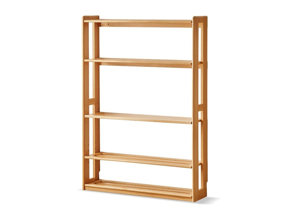 Beech, Oak Solid Wood Floor-To-Ceiling Bookshelf, Toy Storage