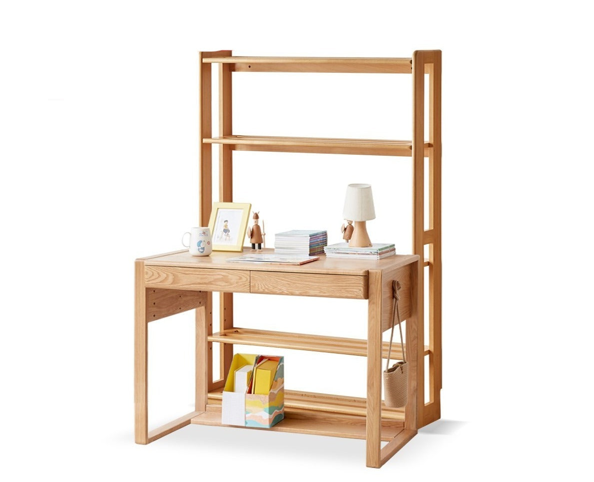 Beech, Oak Solid Wood Floor-To-Ceiling Bookshelf, Toy Storage