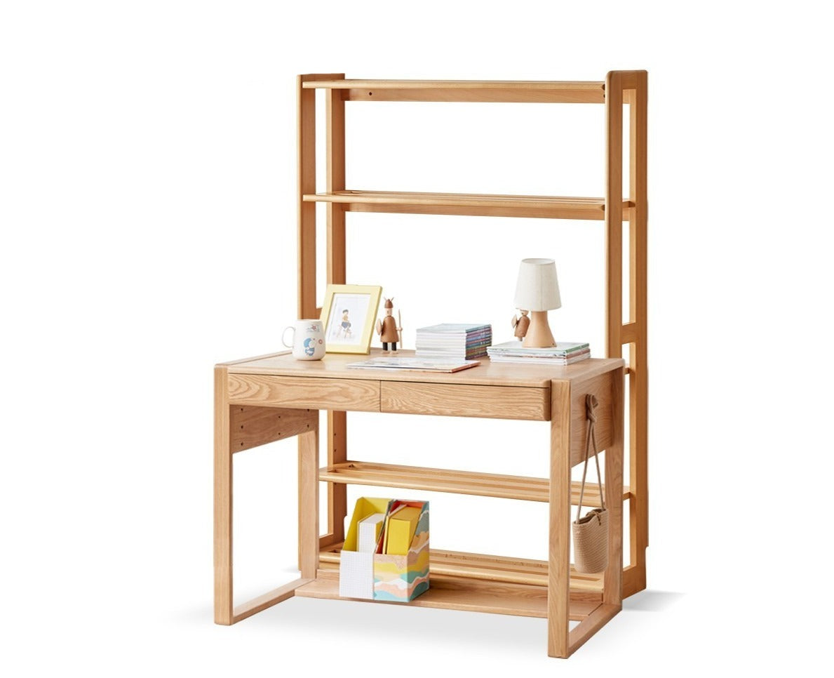 Beech, Oak Solid Wood Floor-To-Ceiling Bookshelf, Toy Storage