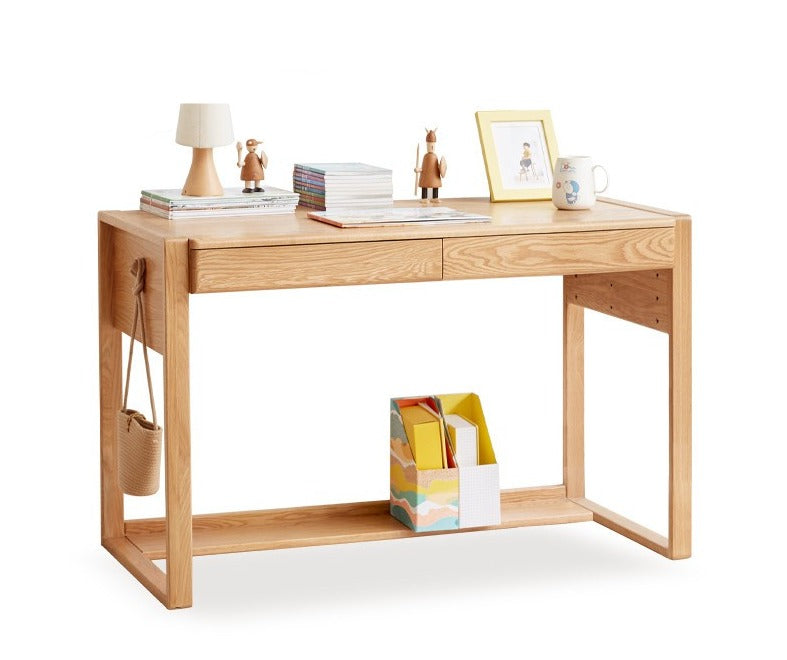 Beech Solid Wood Desk Can Be Lifted and Adjusted