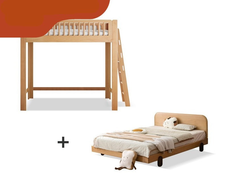 Loft bed Beech solid wood