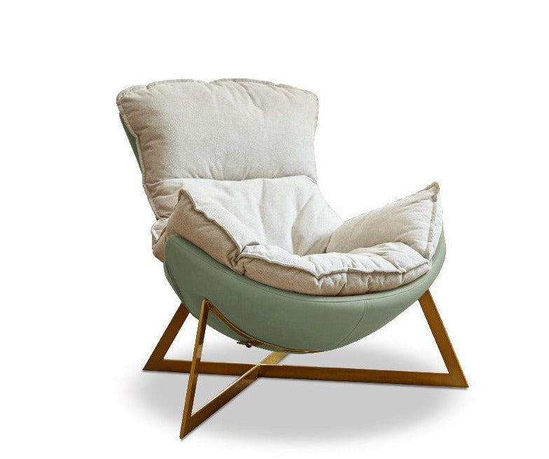 Lounge Eggshell armchair Leather Technology cloth*