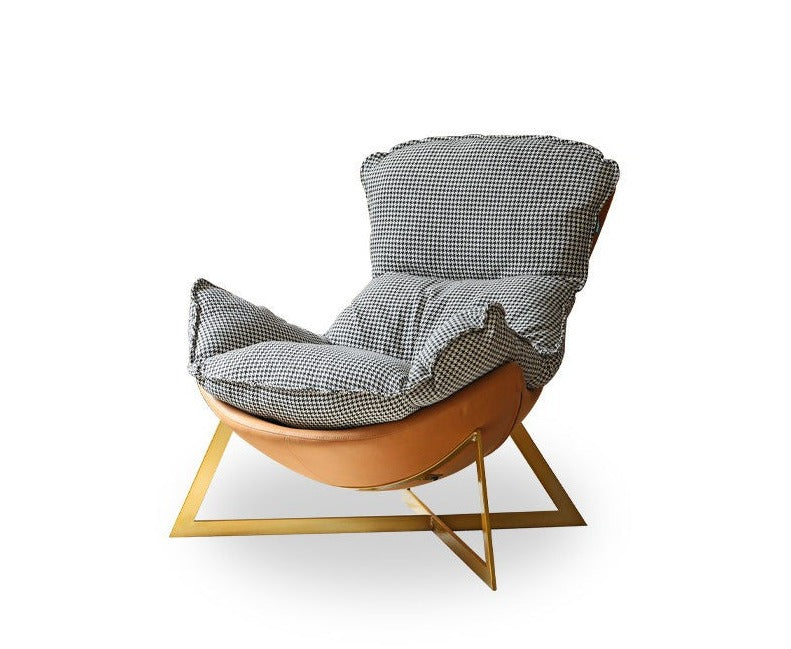 Lounge Eggshell armchair Leather Technology cloth*