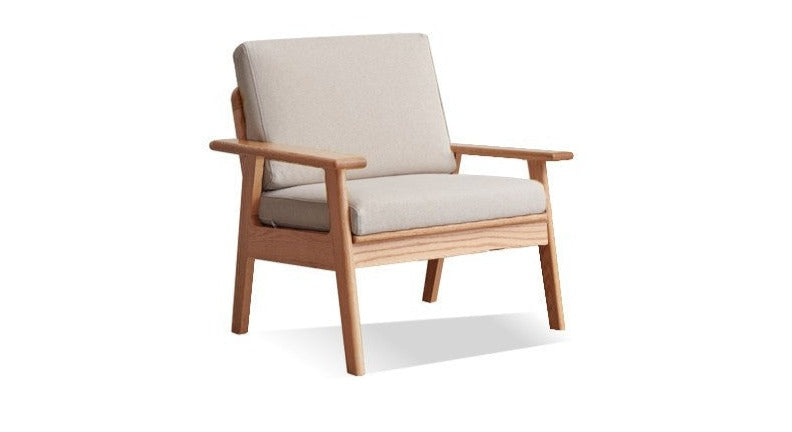 Oak solid wood fabric sofa"