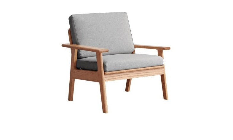 Oak solid wood fabric sofa"