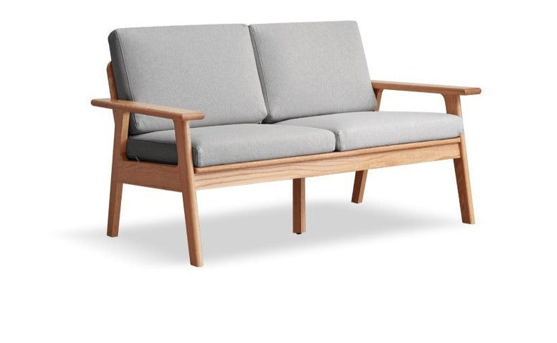 Oak solid wood fabric sofa"