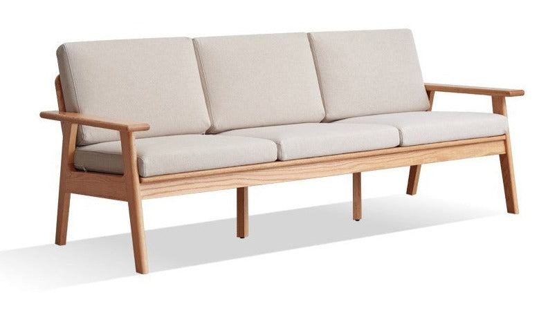 Oak solid wood fabric sofa"