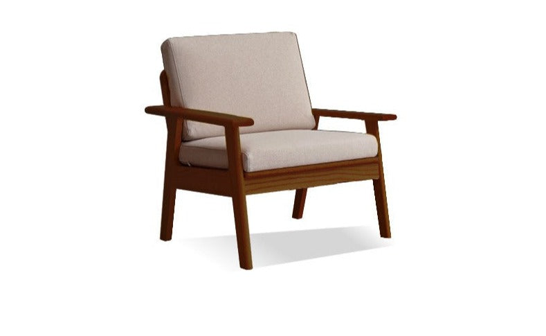 Oak solid wood fabric sofa"