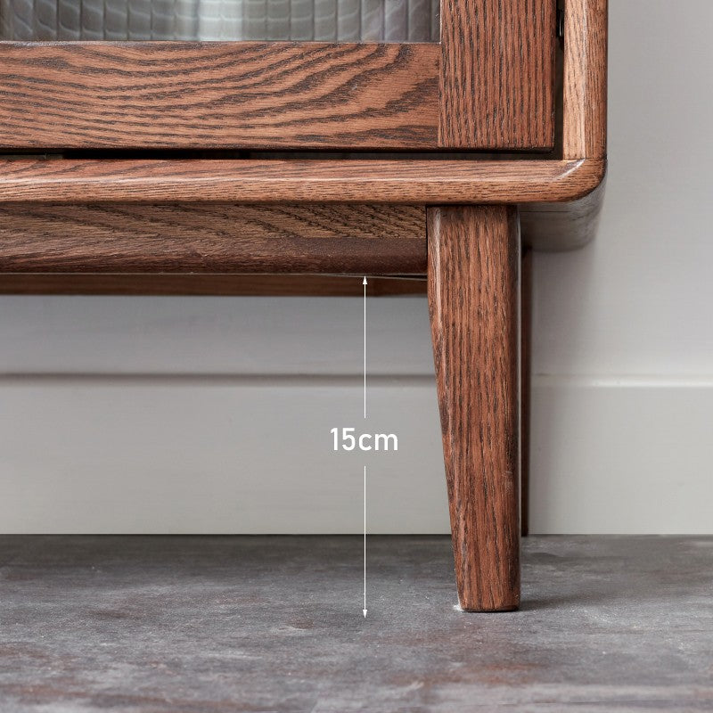 Solid Rubberwood, Oak Solid Wood Nordic Side Cabinet