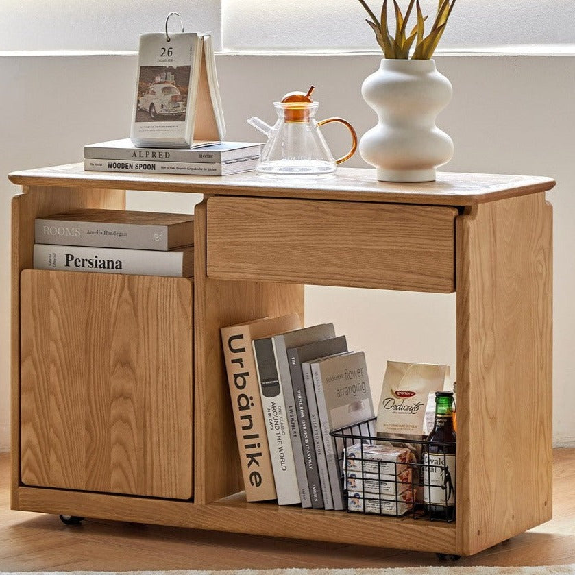 Black Walnut, Oak, Ash Solid Wood Side Cabinet