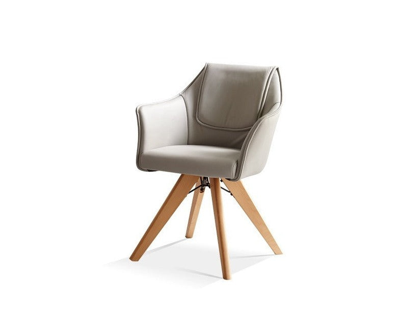 Rotating Chair Organic leather, Beech solid wood-