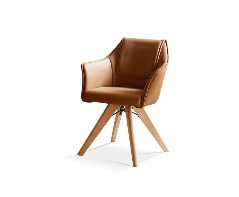 Rotating Chair Organic leather, Beech solid wood-