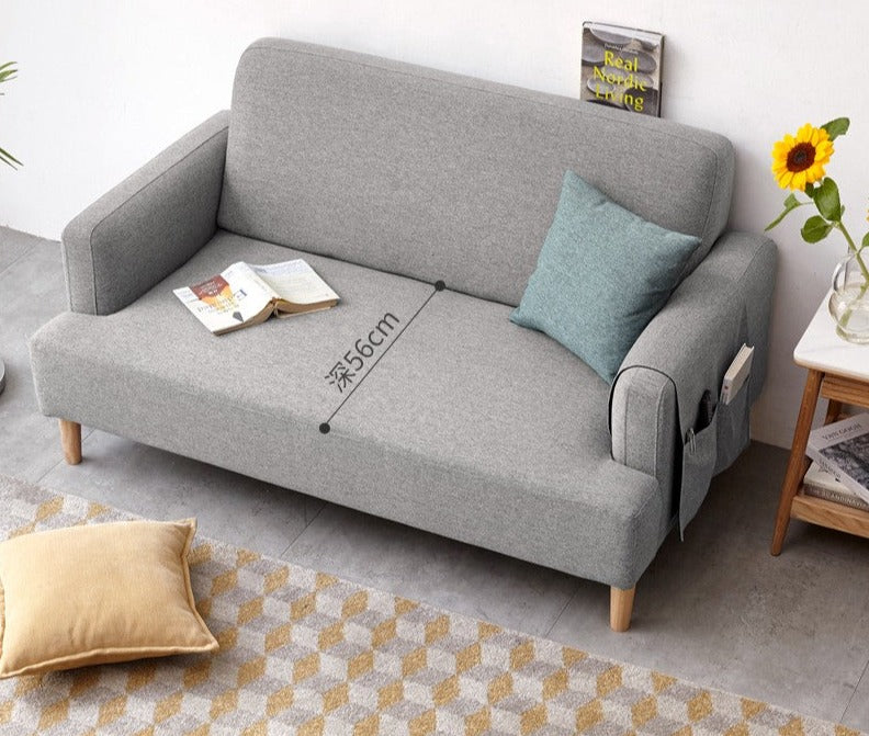 Fabric Double Sofa Scandinavian.
