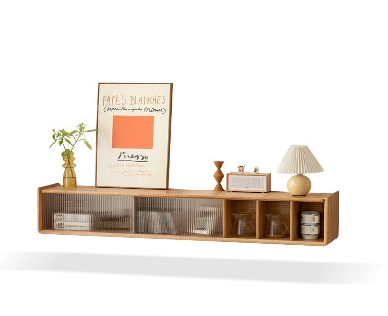Suspension TV stand Oak solid wood slide door"+