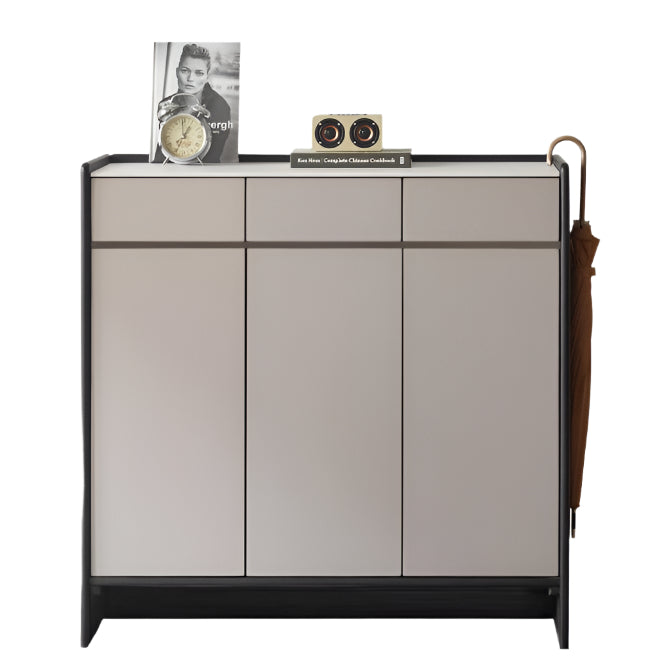 Oak, Rubberwood Solid Wood Porch Cabinet, Shoe Cabinet Slate Top