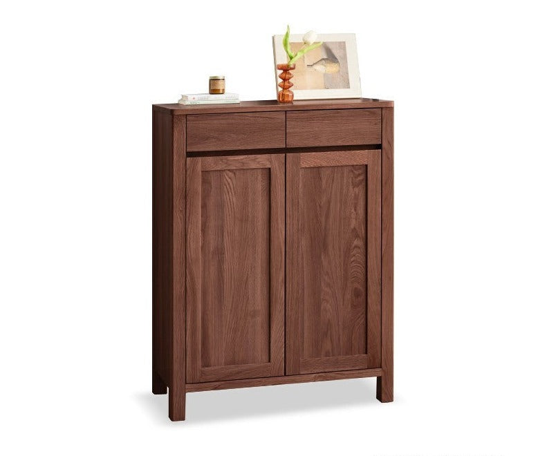 Four-door Shoe cabinet Oak solid wood"