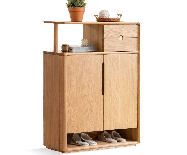 Porch partition shoe cabinet Oak solid wood"+