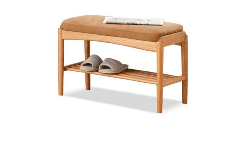 Shoe Storage Bench Cherry solid wood"