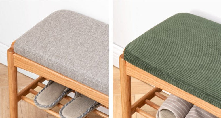 Shoe Storage Bench Cherry solid wood"