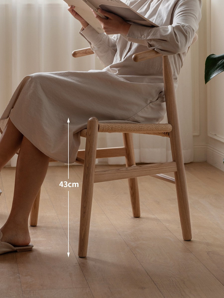 Ash Solid Wood Rope Wishbone Chair