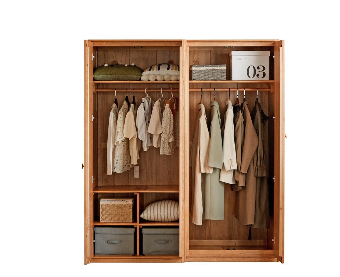 Сherry Solid Wood Exquisite Wardrobe.