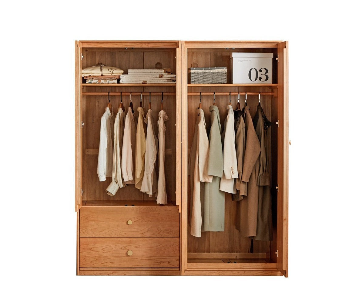 Сherry Solid Wood Exquisite Wardrobe.