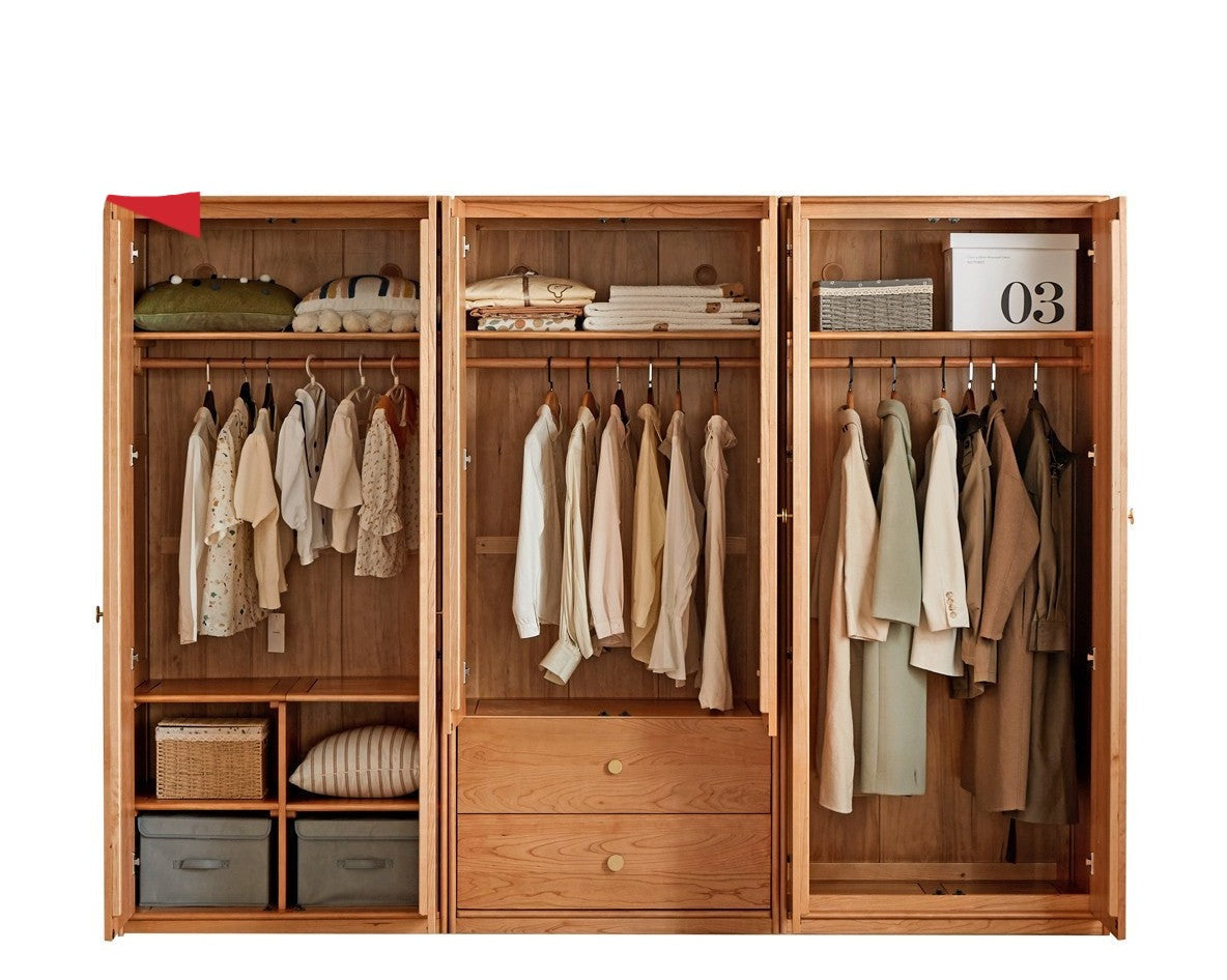 Сherry Solid Wood Exquisite Wardrobe.