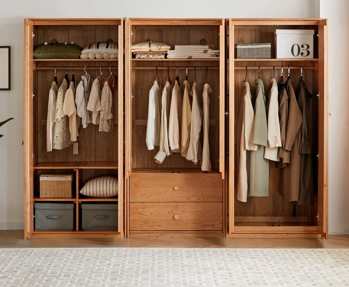 Сherry Solid Wood Exquisite Wardrobe.