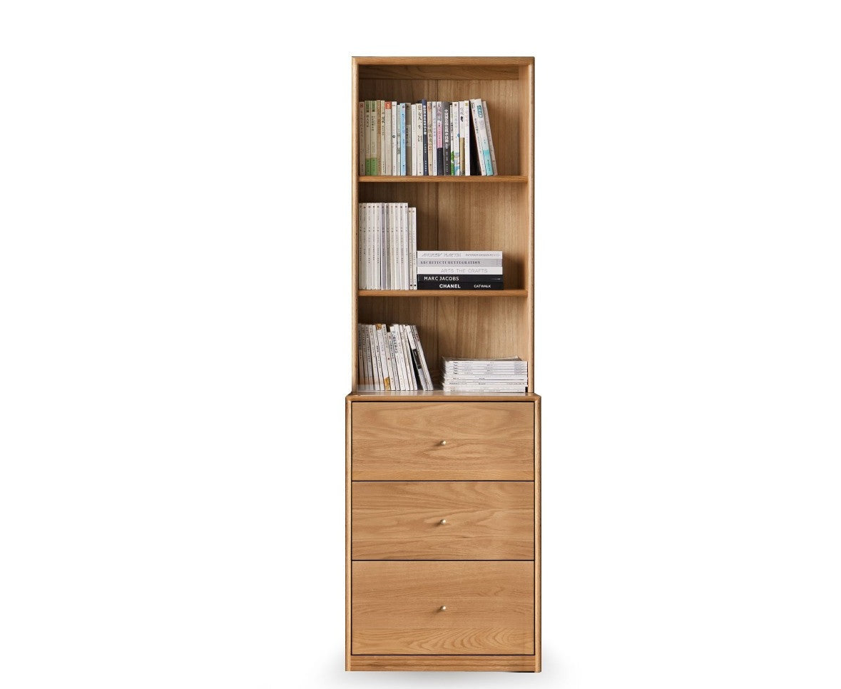 Floor-to-ceiling combination bookshelf, glass bookcase Oak"