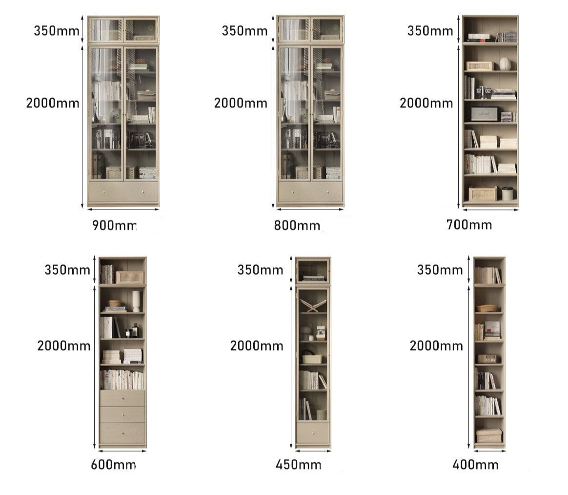 Oak Solid Wood Combination Bookcase Light Luxury, Floor-To-Ceiling Bookshelf