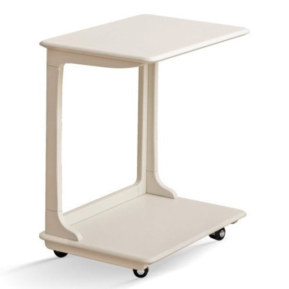Birch Solid Wood Mobile Side Table