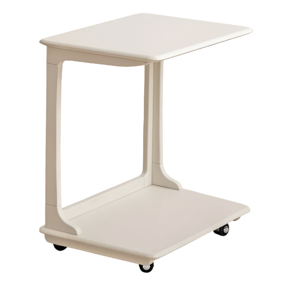 Birch Solid Wood Mobile Side Table