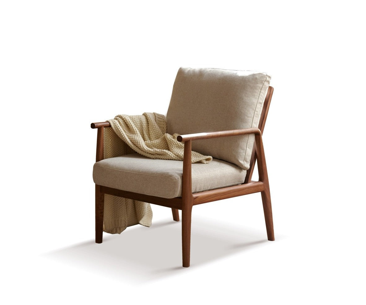 Leisure armchair & footstool Black Walnut solid wood"