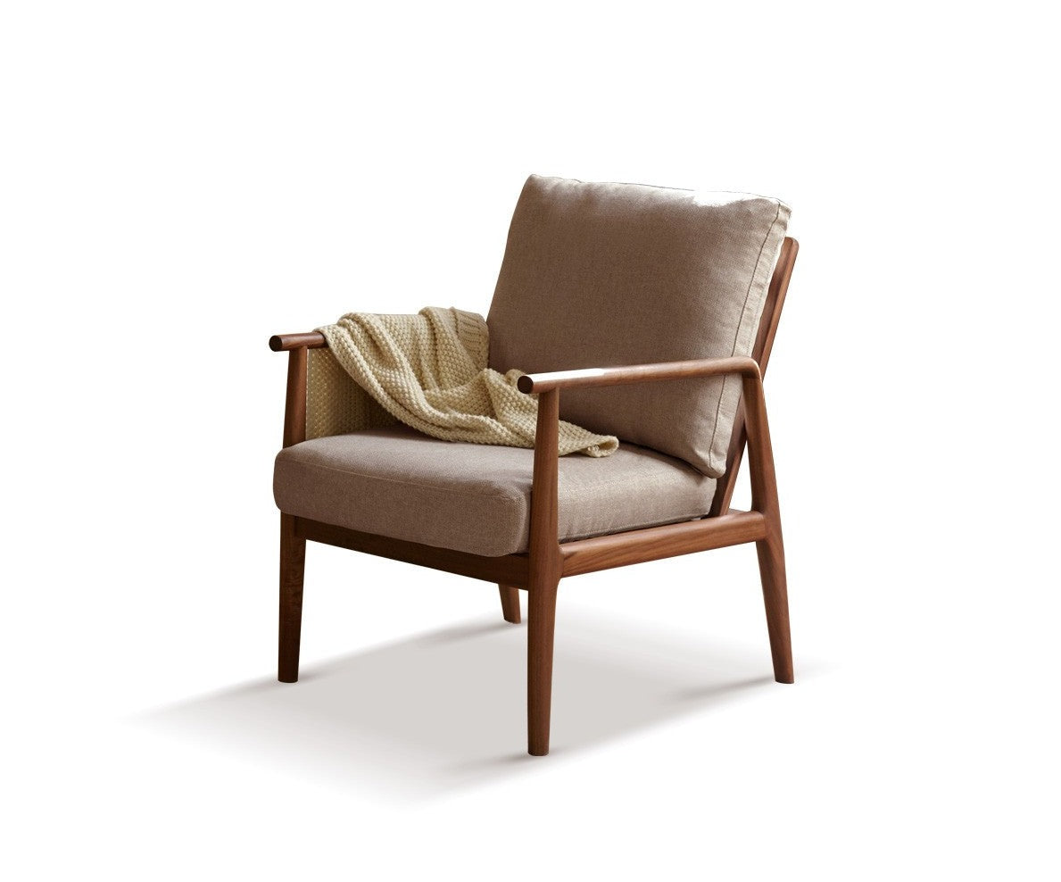 Leisure armchair & footstool Black Walnut solid wood"
