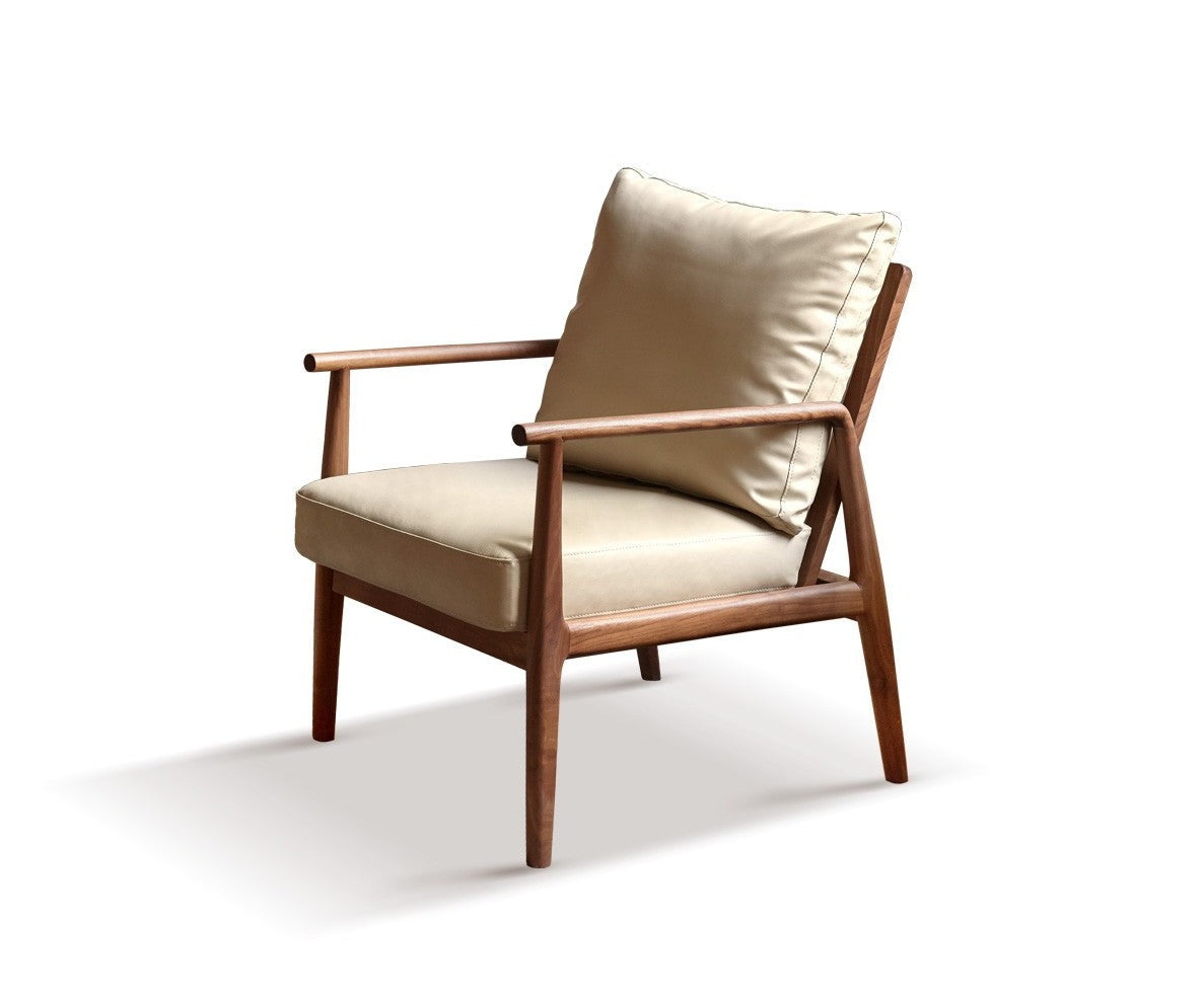 Leisure armchair & footstool Black Walnut solid wood"