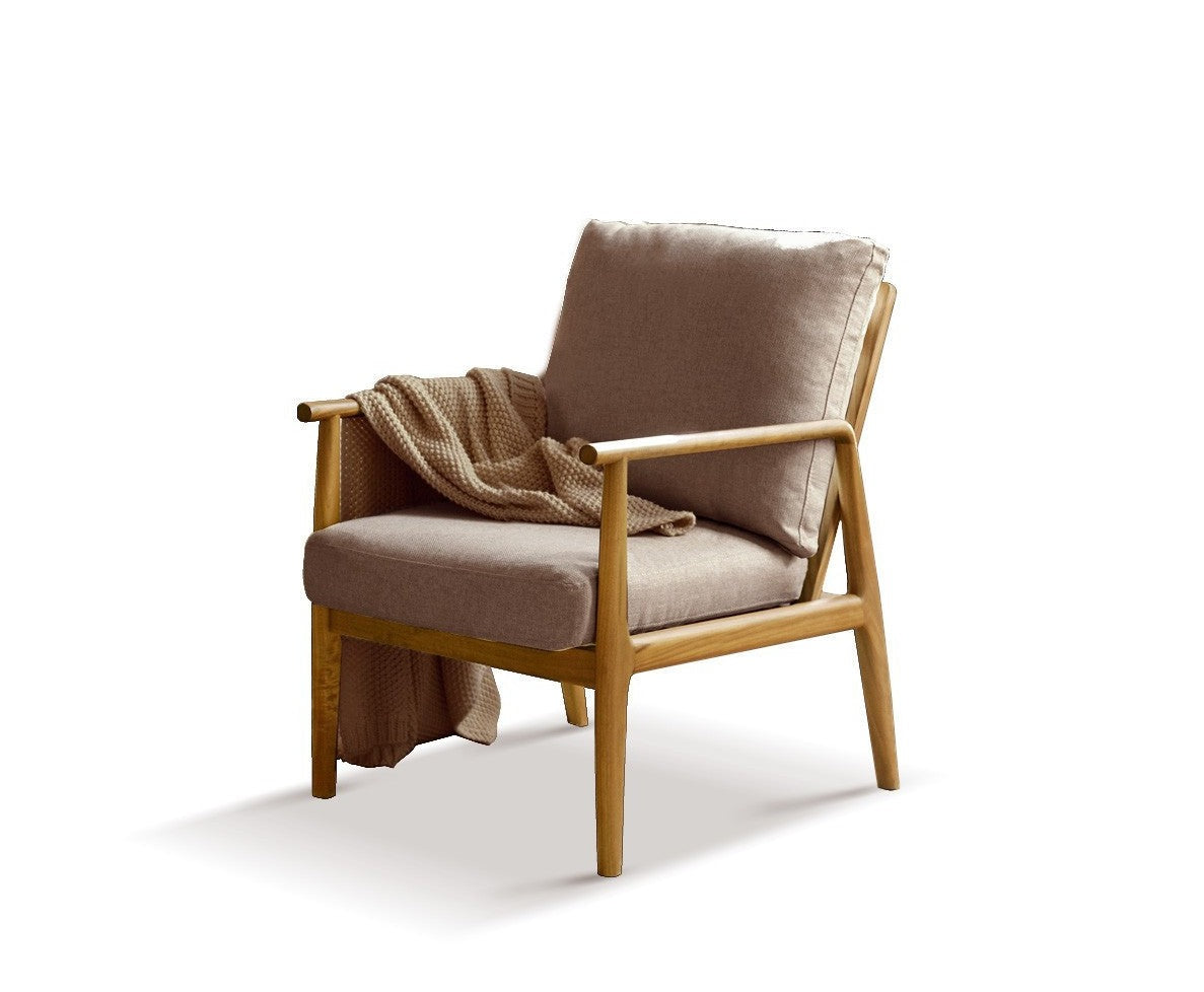 Leisure armchair & footstool Black Walnut solid wood"